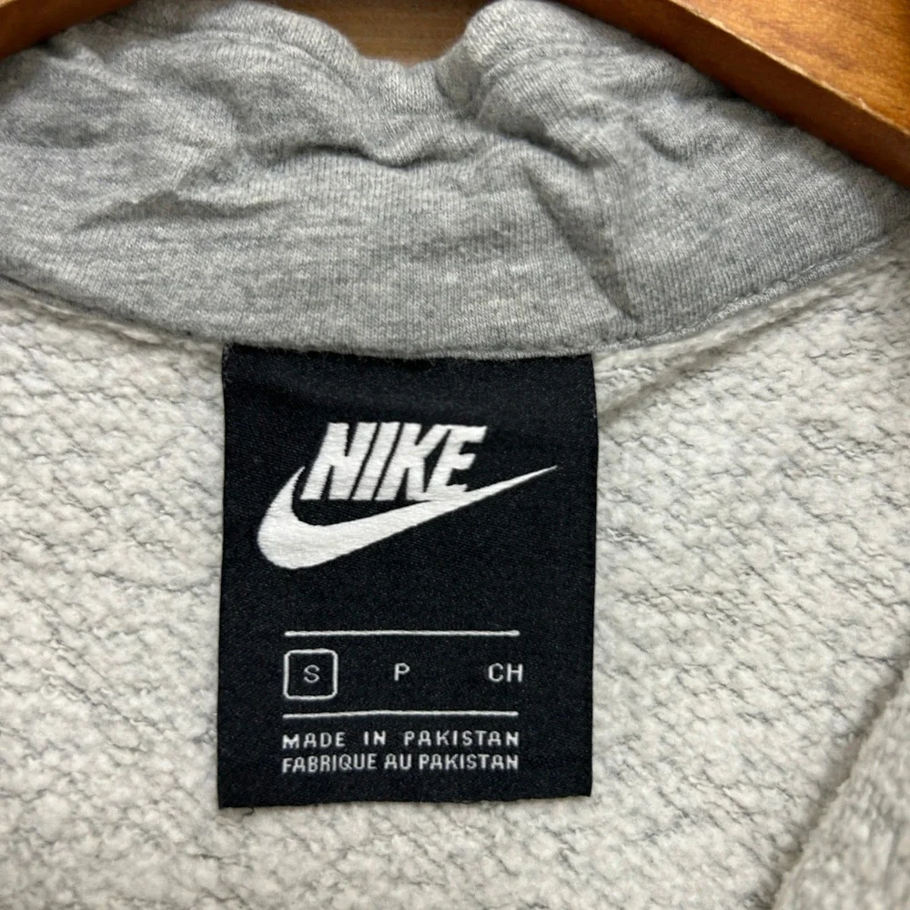 Nike Mens Quarter Zip Pullover Heather Grey Embroidered Swoosh Mock Neck Small